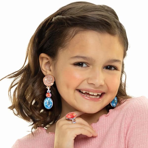 Disney Prinsesse Style Smykker Pink & Lilla Øreringe & Ring