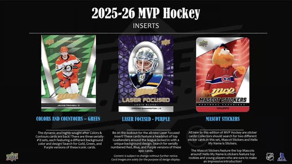 Upper Deck mvp NHL 2025-26 Hobby Hel Box 20 paket