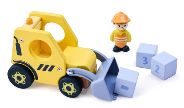 Hape Hapeland Bulldozer med lydfigur og pegebog