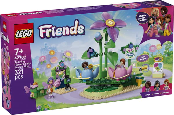 LEGO® Friends Blomster- og fe-tema roterende tekopskarrusel 42702