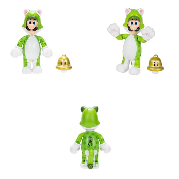 Super Mario Figur 10cm W42 Cat Luigi with Super Bell
