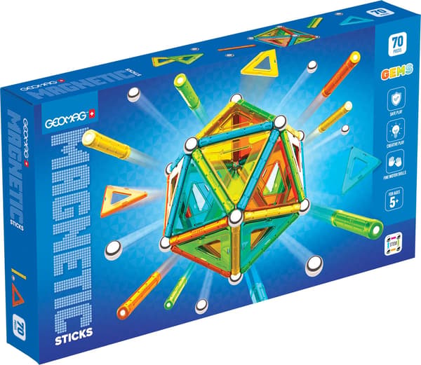 Geomag Magnetic Sticks Gems 70 dele
