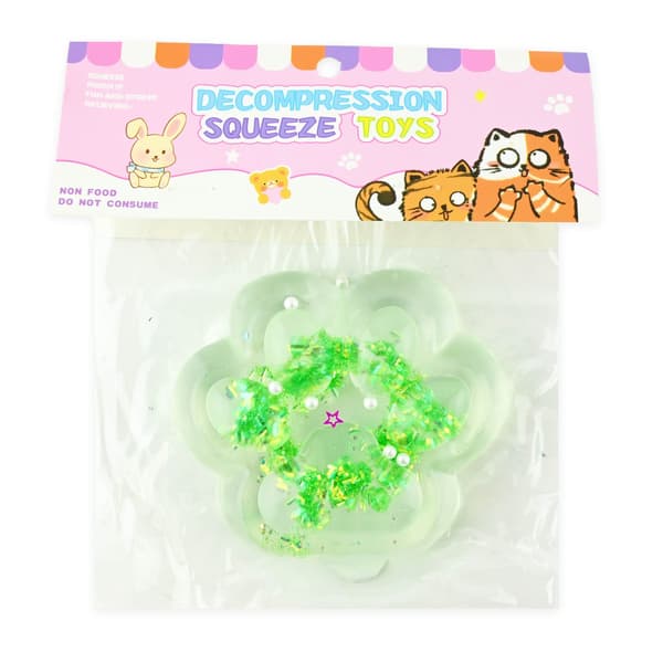 Squishy Cat Paw Jelly Glitter Orange