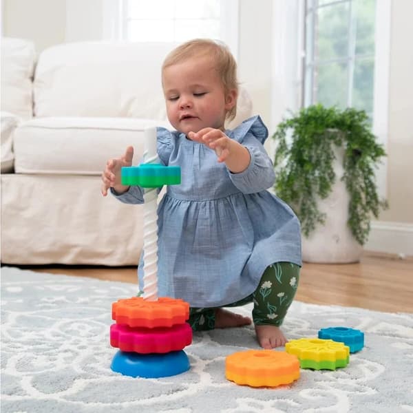 Fat Brain Spin Again Stapel- och snurrleksak