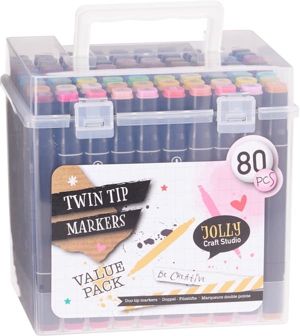 Twin Tip Markers 80-pack i box