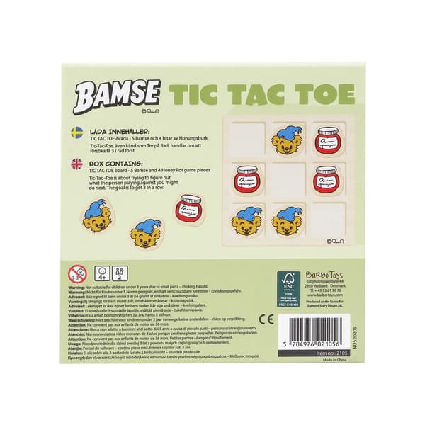 Bamse Tic Tac Toe i træ