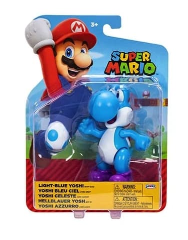 Super Mario Figur 10cm Light Blue Yoshi with egg
