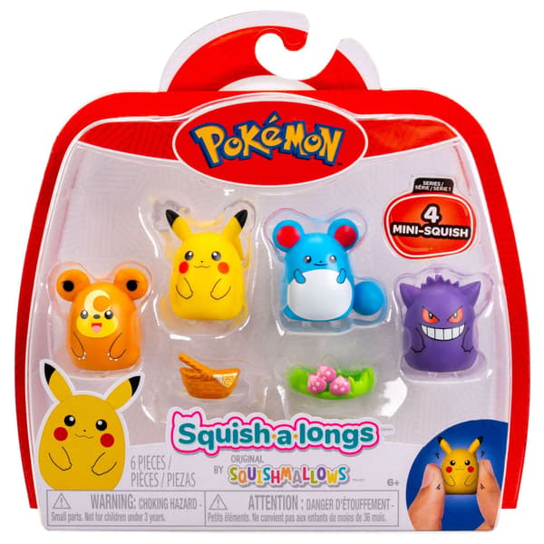 Squishmallows Pokemon Squish-a-longs 4-pakkaus Pikachu