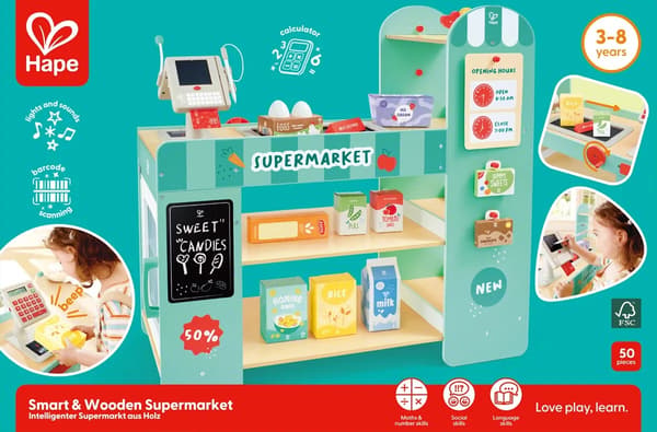 Hape Smart Play Supermarket i trä