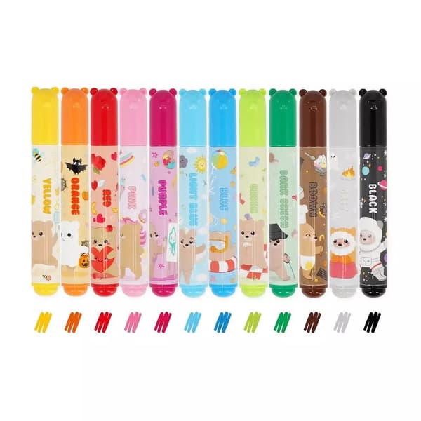 Teddy Friends Markers 12-pakkaus purkissa