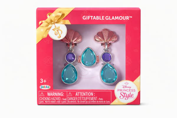 Disney Prinsesse Style Smykker Turkis og Lilla Øreringe & Ring
