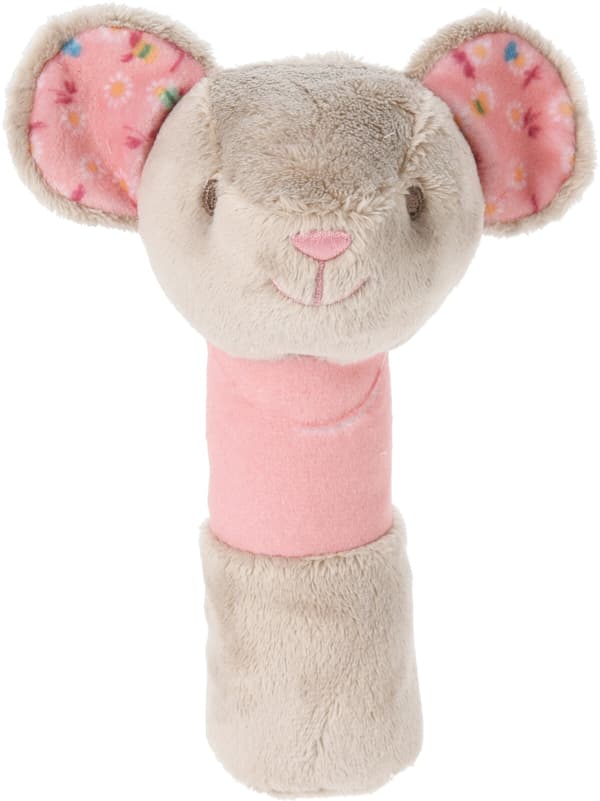 Baby Rangle Blød Pink Mus