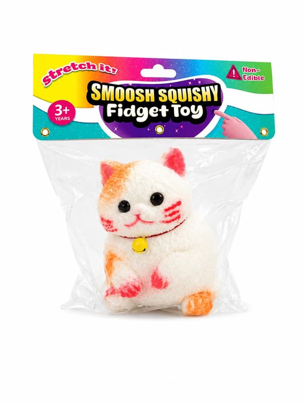 Smoosh Squishy Cat 15cm Orange