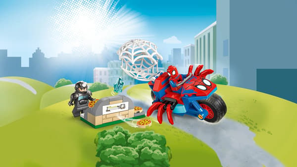 LEGO® Marvel Spidey på sin motorcykel mod Rhino 11206