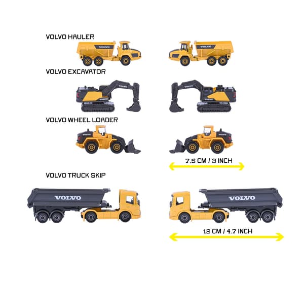 Majorette Volvo Construction 4-pack Giftpack