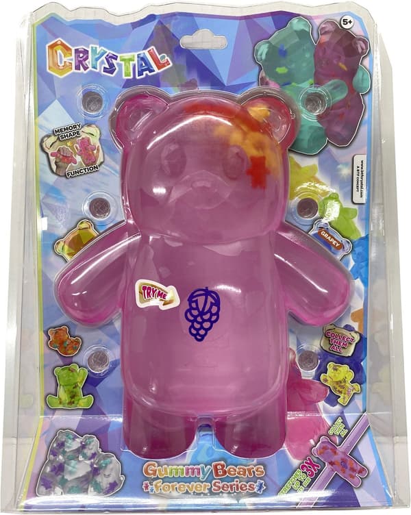 Stretchapalz Crystal Gummy Bears Maxi 24cm Grapey (Pink)