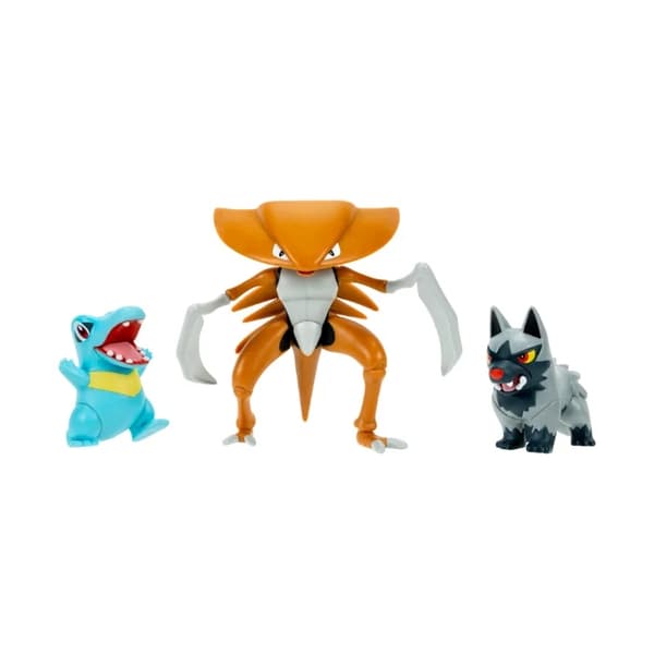 Pokemon Battle Figure Set Poochyena+Kabutops+Totodile