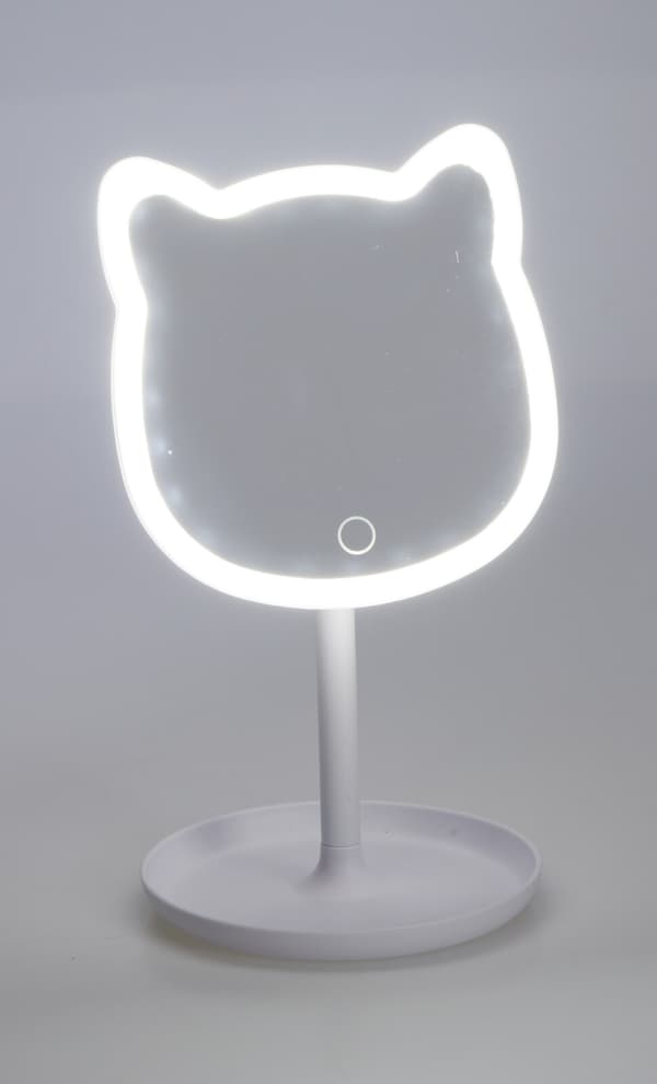 Sminkspegel med LED-belysning Katt