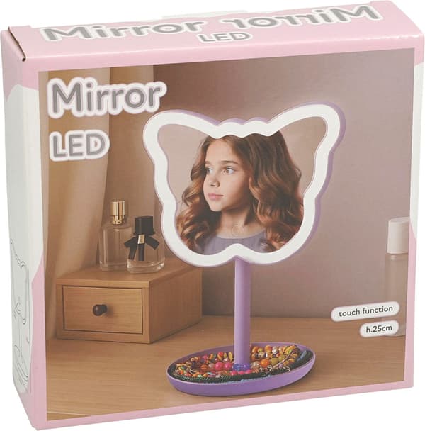 Meikkipeili LED-valaistuksella Kissa