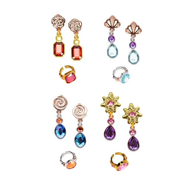 Disney Prinsesse Style Smykker Blå & Røde Øreringe & Ring
