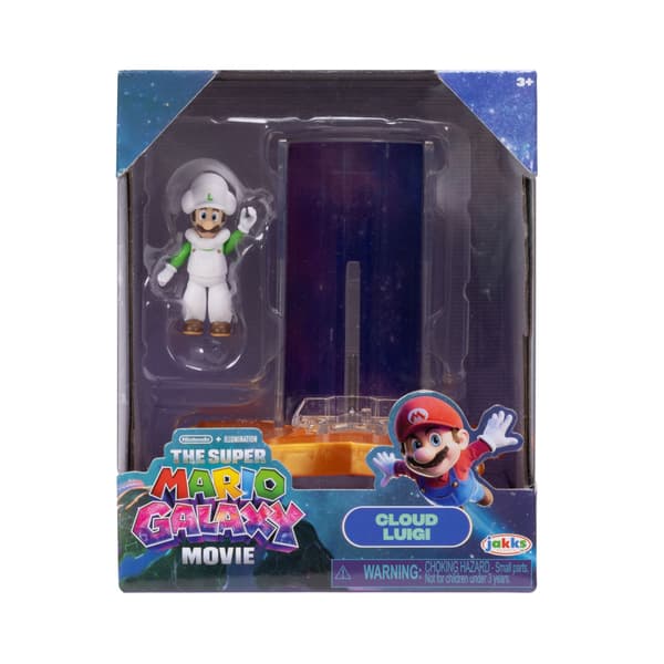 Mario Galaxy Movie Figur 4 cm med tilbehør W2 Cloud Luigi