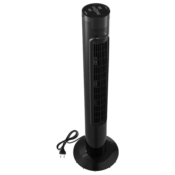 Tårnventilator - Søjleventilator - 50° Oscillerende - 3 Hastigheder og 3 Tilstande - 7,5 Timers Timer - Kraftig Luftcirkulation 4,2 m/s - Sort
