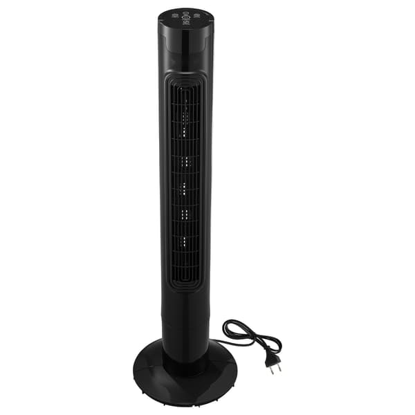 Tårnventilator - Søjleventilator - 50° Oscillerende - 3 Hastigheder og 3 Tilstande - 7,5 Timers Timer - Kraftig Luftcirkulation 4,2 m/s - Sort