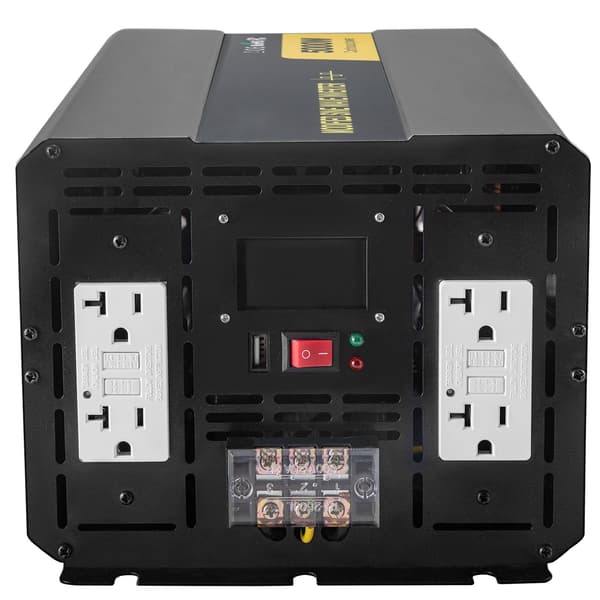 Strøminverter - Modificeret sinusomformer - 5000 W effekt - DC 12V til AC 110V - Med LCD display - Til bil, camping og nødstrøm