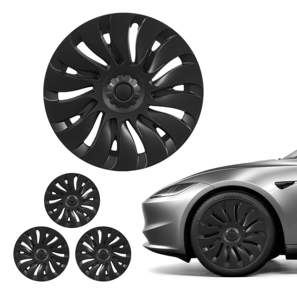 Hjulkapsler - Model Y - 48,3 cm (R19) - Sæt med 4 - 14-eget design - ABS-plast - Klikmontering - Mat sort