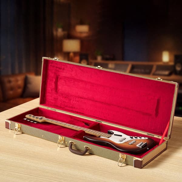 Elgitarrfodral - Hardcase Rektangulär Gitarrkoffert - Hårtskal Med Lås - Invändig Stoppning - Fack För Tillbehör - För 99 cm Tele/ST Elgitarr - Gul