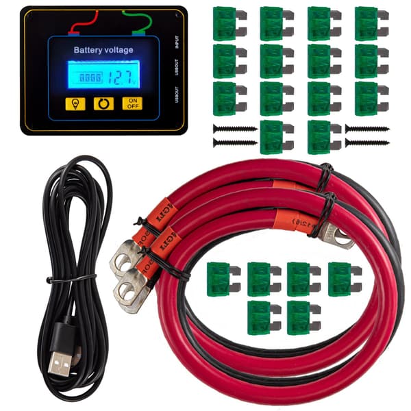 Strøminverter - Modificeret sinusomformer - 5000 W effekt - DC 12V til AC 110V - Med LCD display - Til bil, camping og nødstrøm