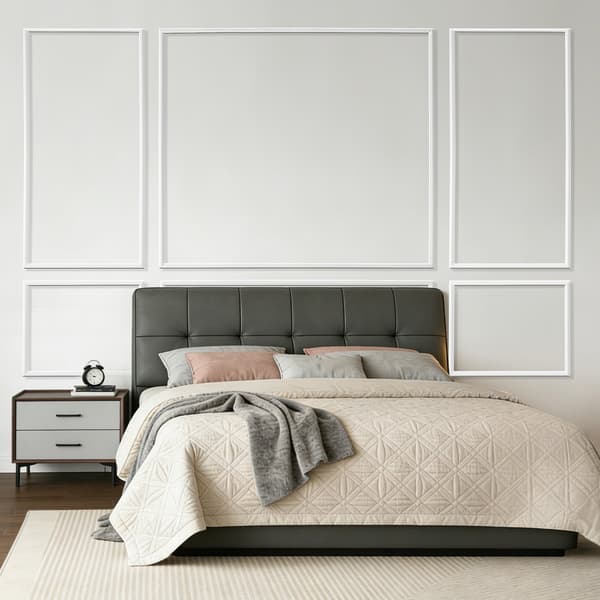 Vägglist och bröstpanel 3-pack - Panelkit - Målningsbar polystyren - Lättvikt - Enkel montering - 58x143 + 58x58 cm - Vit