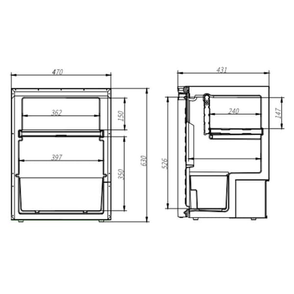 Frezzer kompressorkøleboks Pro 65L 12/24V sort