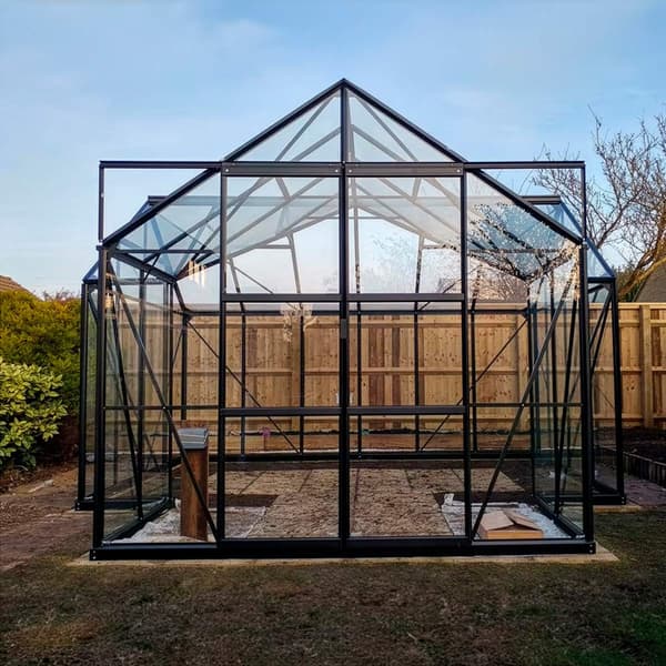 Lykke Växthus T-format Svart 12.8 m2