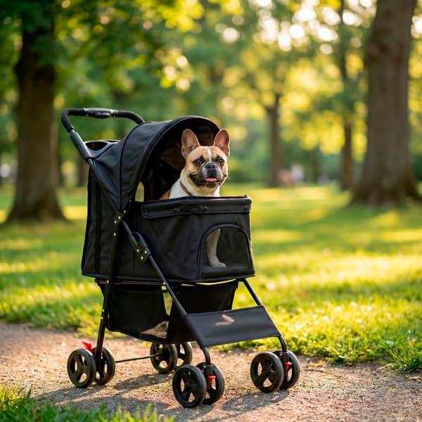 Trekker Hundeklapvogn 15 kg, Sort