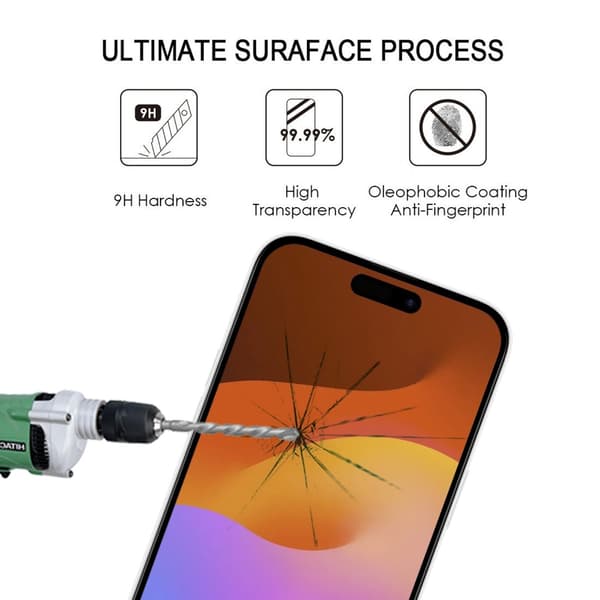 För iPhone 15 Pro hellim härdat glasfilm