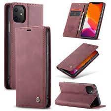 Fodral iPhone 11 - CaseMe Plånboksfodral Vinröd