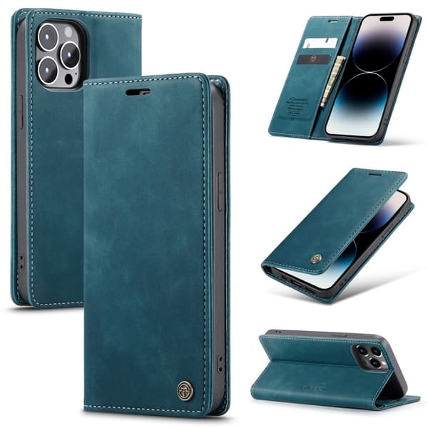 Fodral iPhone 14 PRO MAX - CaseMe Plånbok Blå