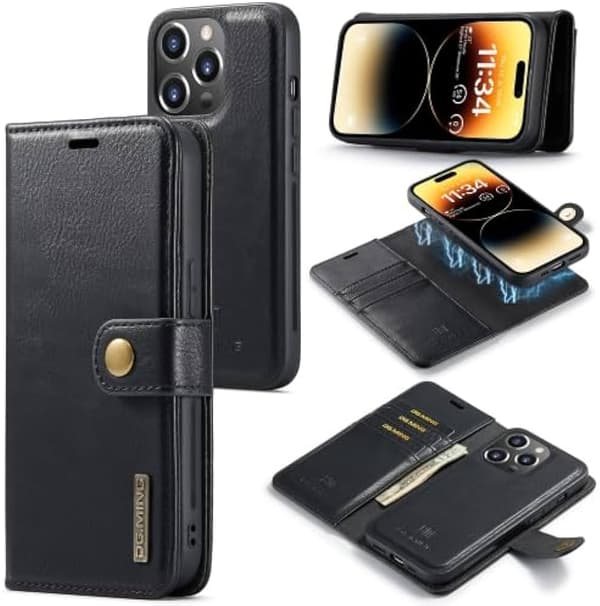 Fodral iPhone 14 PRO - CaseMe Plånbok 2i1 Svart