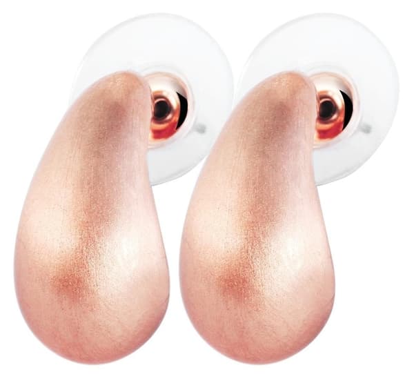 Matta Rosé Guld Stud Örhängen med Droppe / Droppar /Droppformade