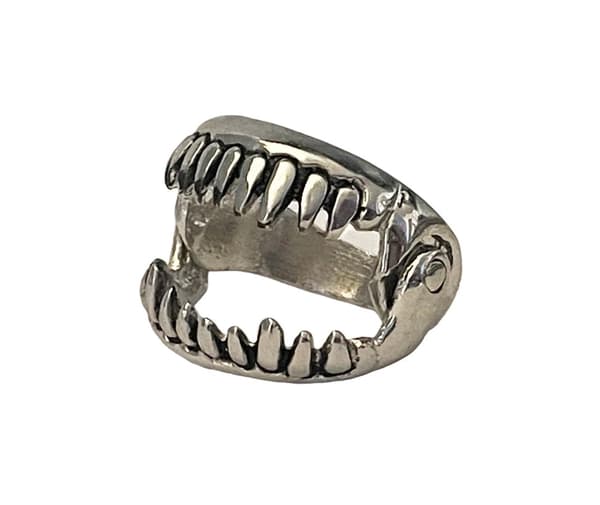 Cool Silver Ring - Mun med Tänder / Djävulens Tänder - Stl 20,5