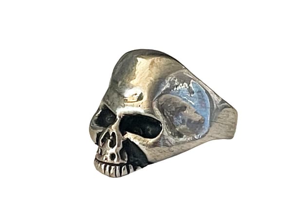 Cool Silver Ring med en Döskalle / Dödskalle - Stl 21