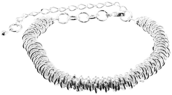 Sött Silver Armband - Kedja Dekorerad med Ringar