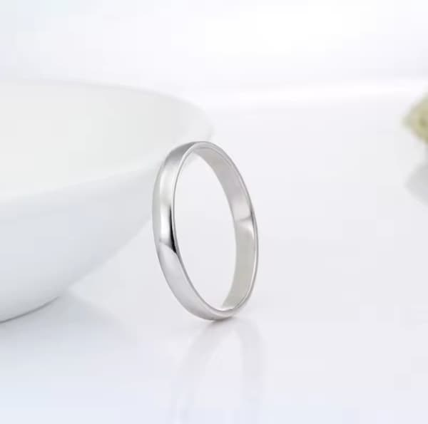 Slät Blank Rundad Silver Ring i Rostfritt Stål - 3 mm - Stl 23