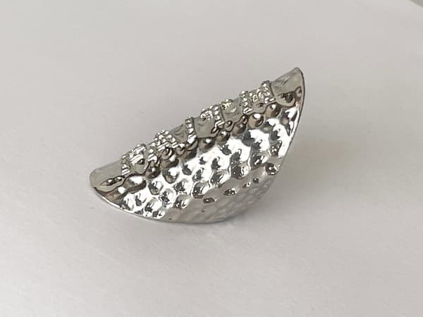 Oversize Silver Ring med Vita Stenar & Text - FAITH - Stl 19