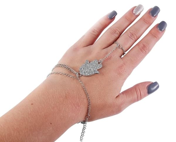 2i1 Silver Handsmycke - Armband & Ring - Fatimas Hand/Hamsa