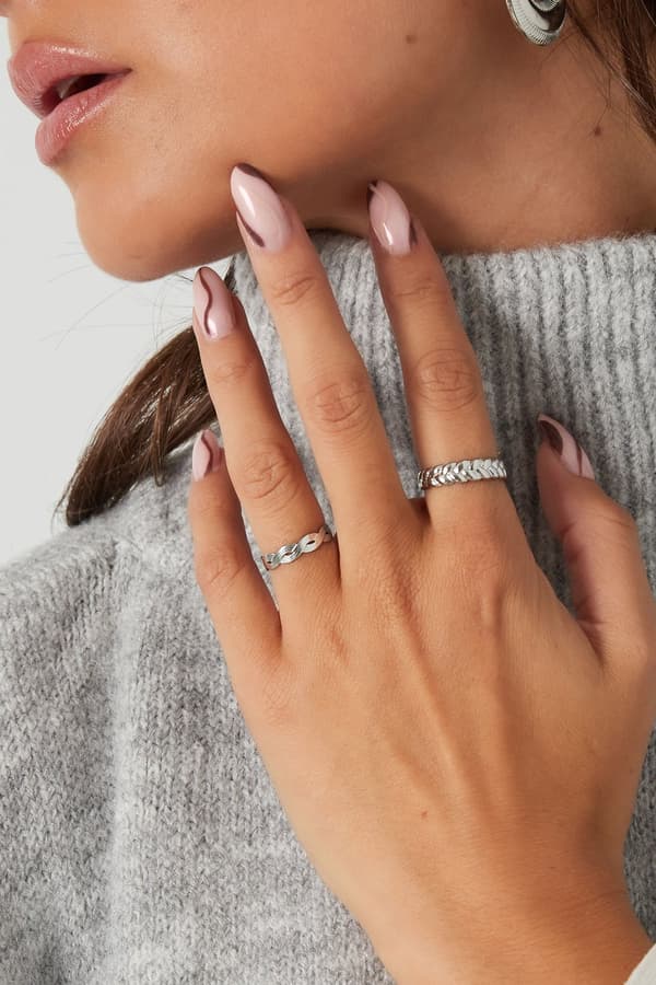 Ring i Rostfritt Stål med Flätad Design - Guld - Justerbar