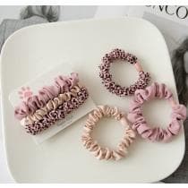 3-pack Scrunchies Hårsnoddar Hårband Håraccessoar - Rosa & Beige