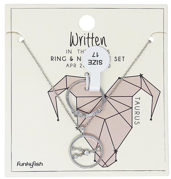 Silver Smyckesset - Halsband & Ring - Stjärntecken / Oxen