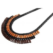 Boho Statement Multilayer Halsband -Svarta, Beige & Bruna Pärlor